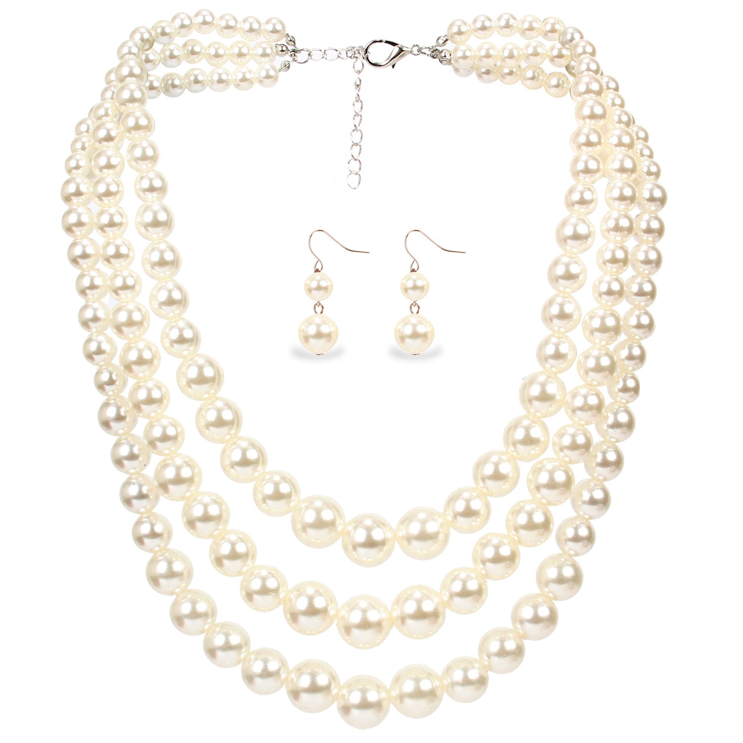 Handmade pearl fashionable and exaggerated in Europe and America lady's pearl string clavicle multi-layer Necklace