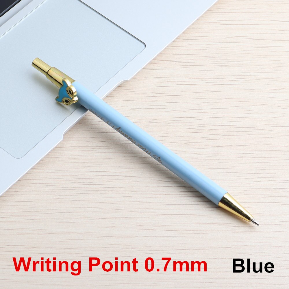 1PCS Metal Pencils Animal Mechanical Pencil Automatic Cute Pencil For Student Or Children: 1PCS blue 0.7mm