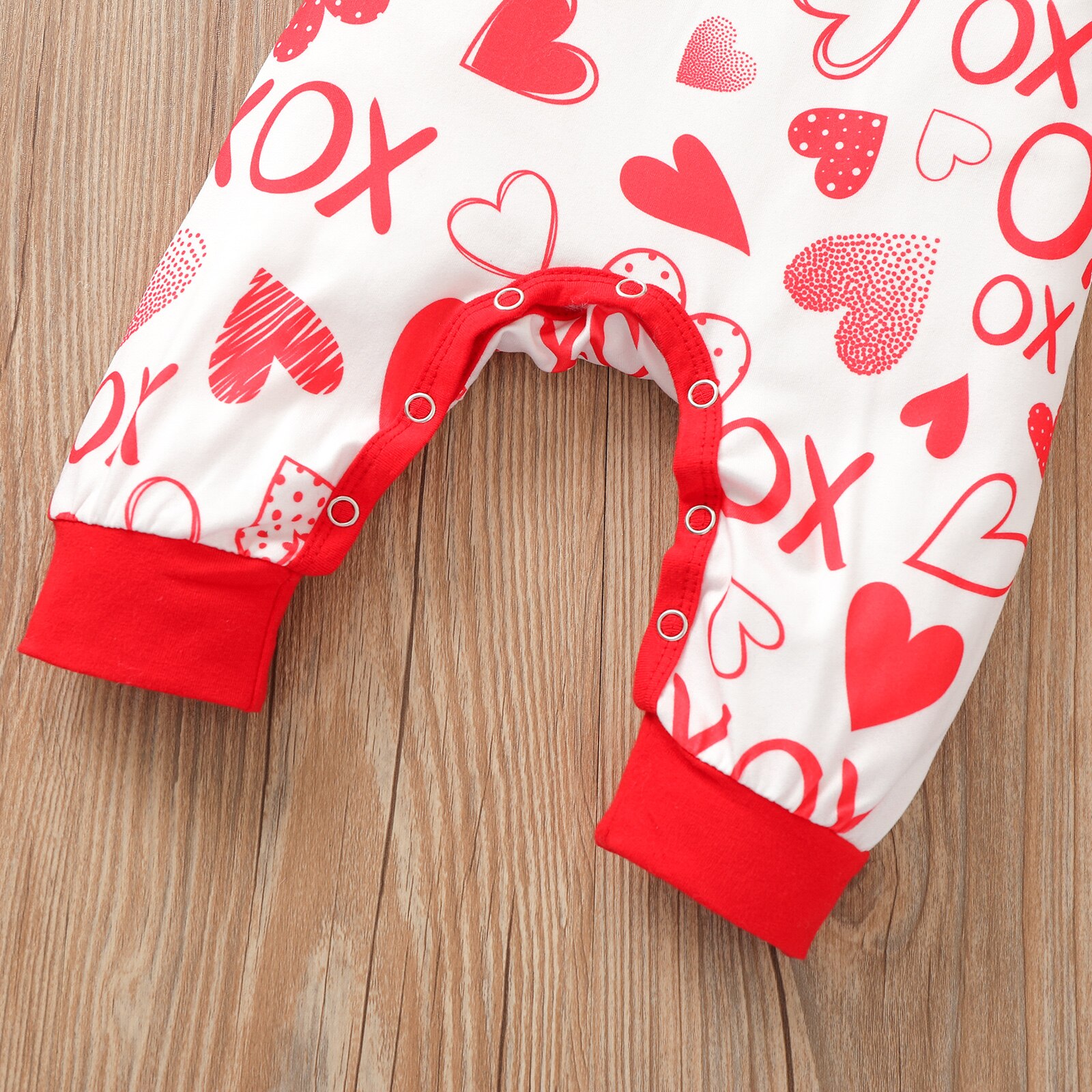 Valentijnsdag Baby Baby Meisjes Jongens 0-24 M Rompertjes Brief Print Lange Mouwen Knop Lente Jumpsuits