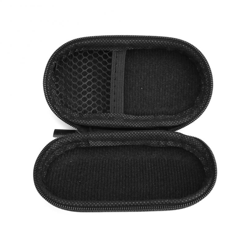 Funda para auriculares estilo ovalado EVA, bolsa de transporte dura para almacenamiento de auriculares, Cajas de almacenamiento, negra, con cremallera