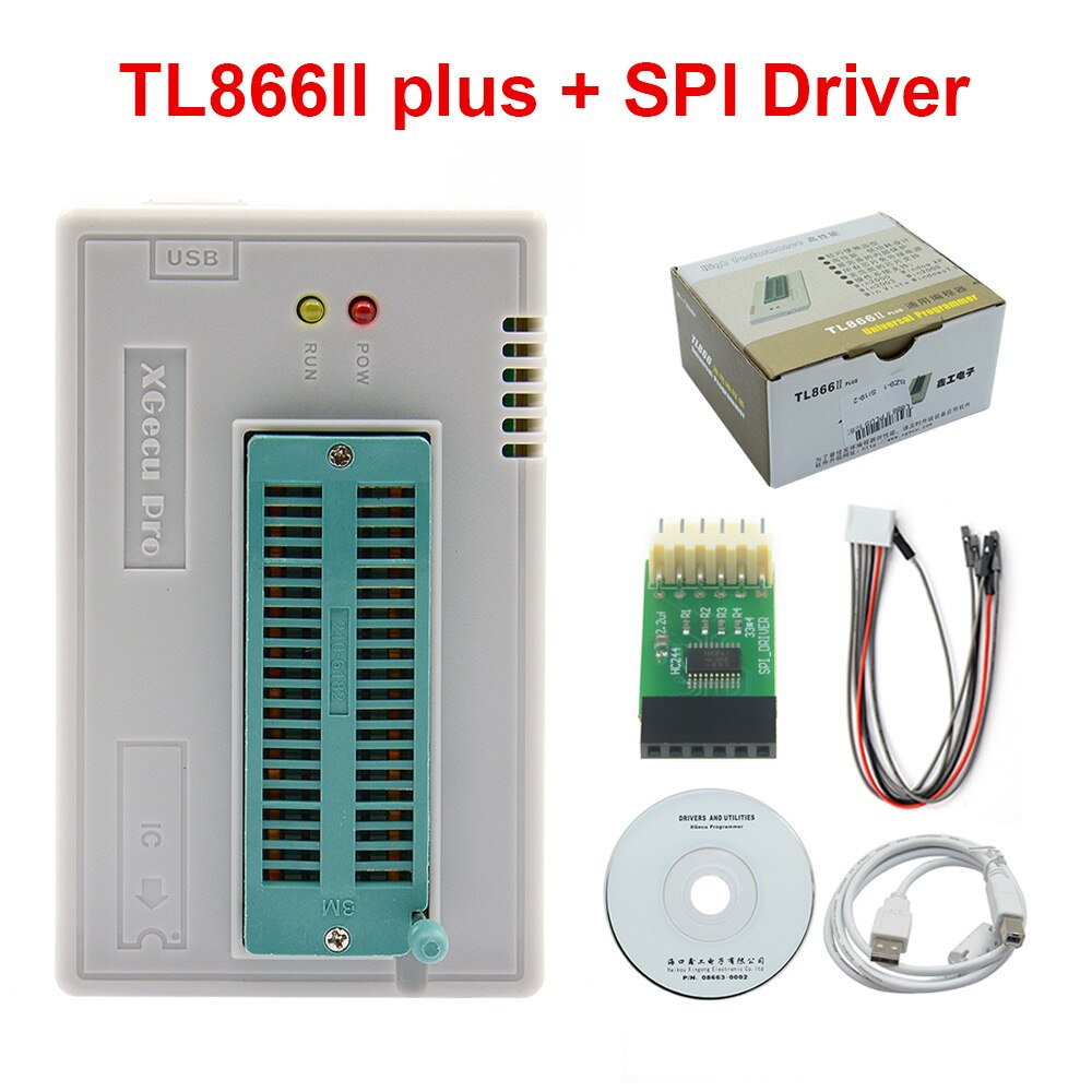 Nyeste 100%  originale  v10.08 tl866ii plus universal minipro programmer+spi driver højhastigheds programmerer: Tl866ii med spi
