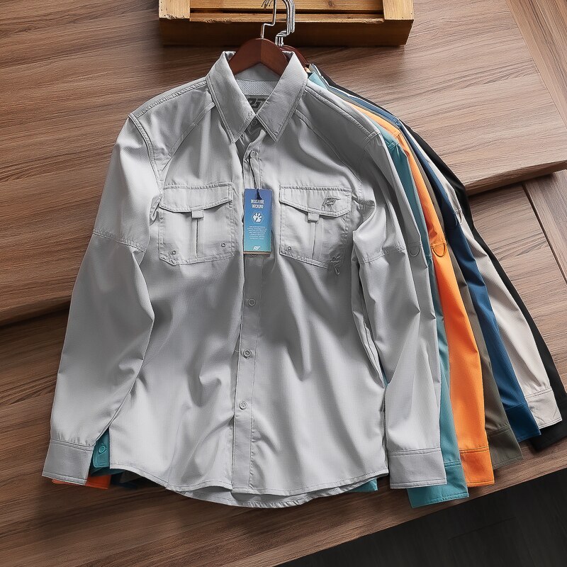 Chemise de pêche pour hommes, vêtement de Performance, respirant, séchage rapide UV UPF40, Camisa d&#39;extérieur, taille américaine M-XL
