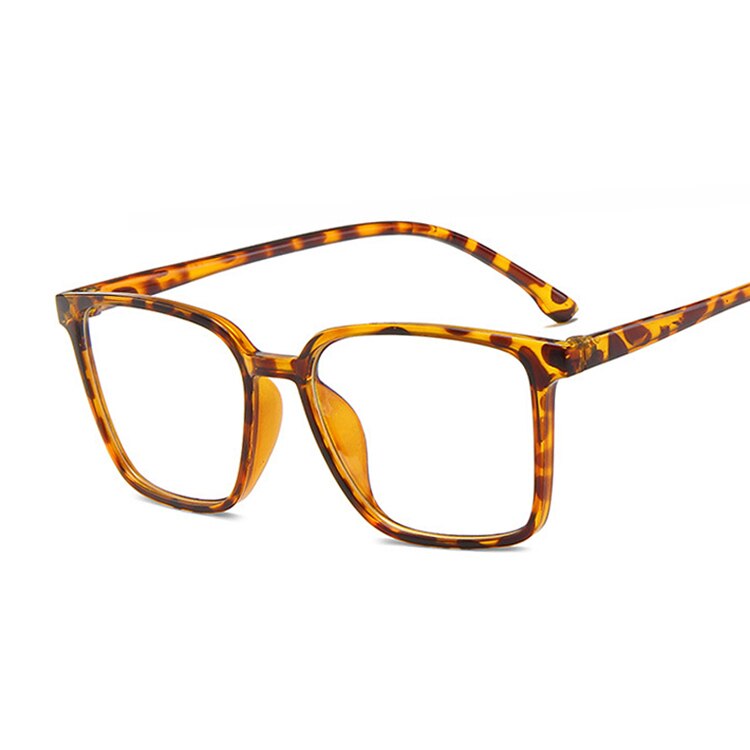 Retro Vintage Glasses Women Clear Lens Square Nerd Glass Frame Attractive Party Eyewear Selfie Pose Lady Soild Glasses: Leopard