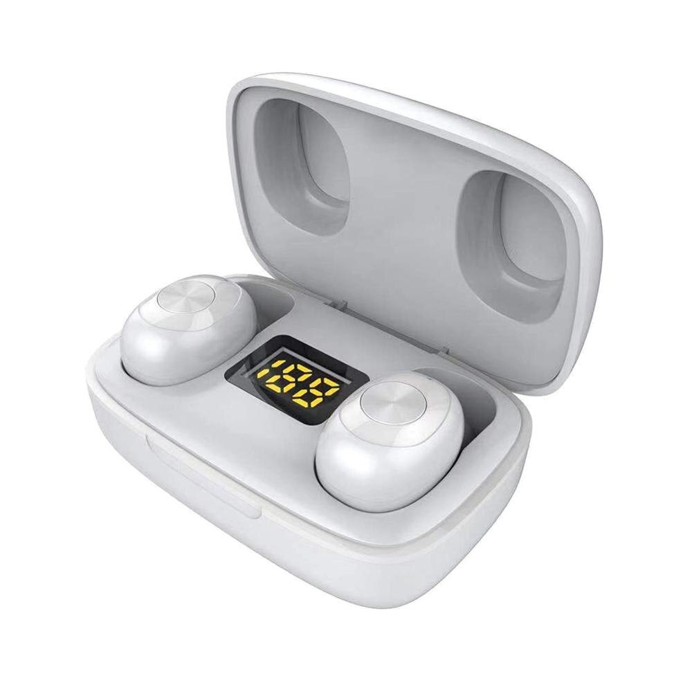 Bluetooth Draadloze Oordopjes Met Opladen Doos 3-4H Muziek Tijd Sport Koptelefoon Met Microfoon: WHITE