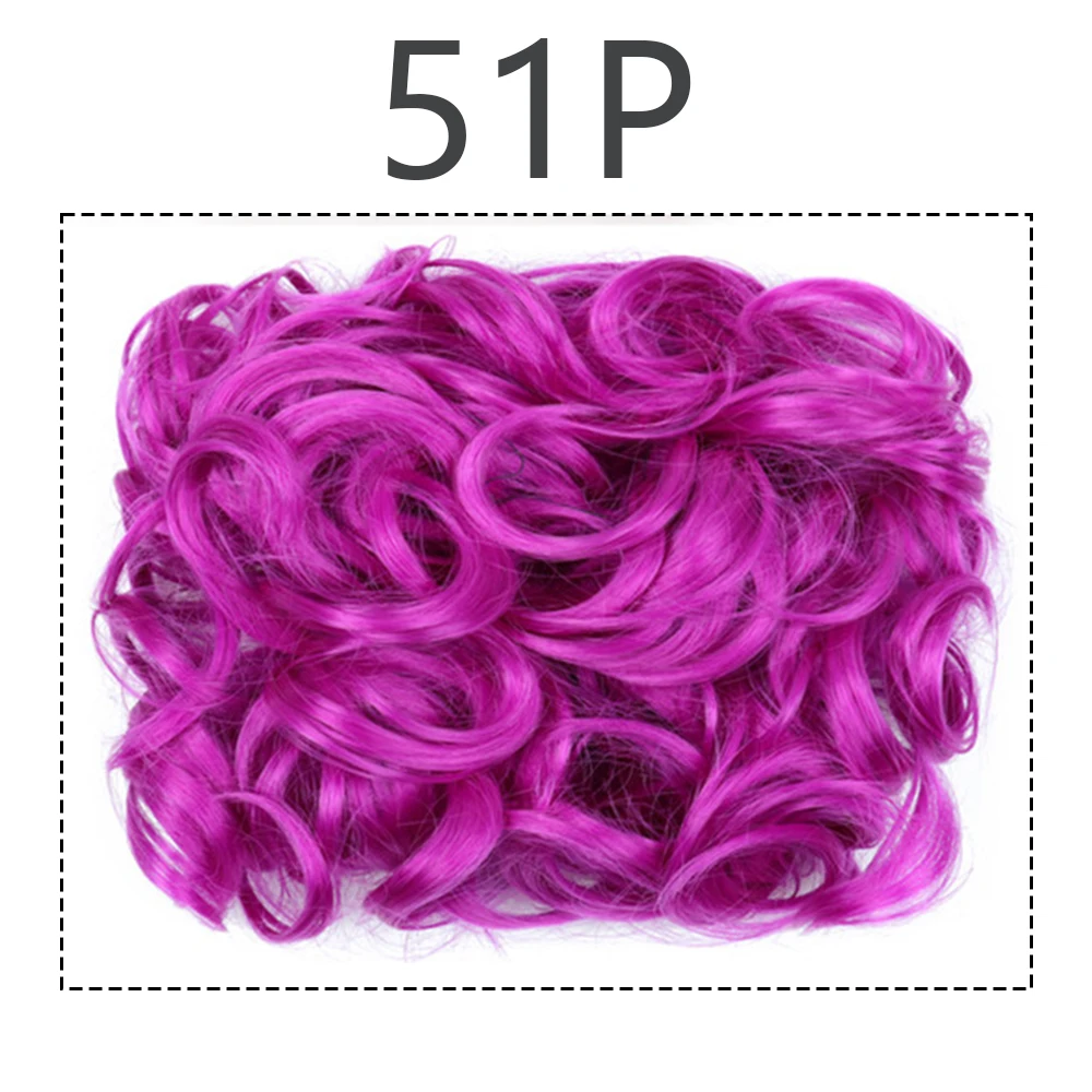 Moño de pelo sintético para mujer, moño rizado marrón Rubio, moño desordenado, peine, Clip en extensión de cabello, Updos, postizos