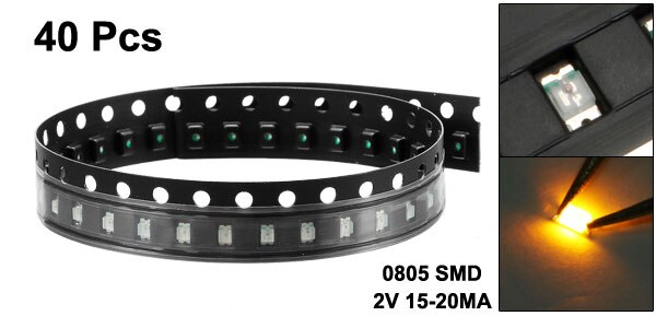 uxcell SMD LED Diode Lights Super Bright Lighting Electronics Components Light Emitting Diodes Yellow (40pcs): Default Title