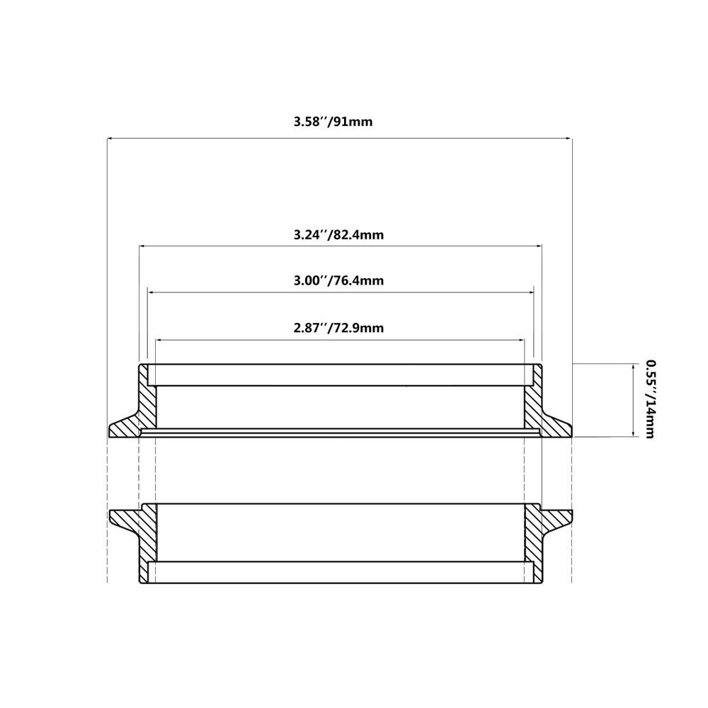 3.0” Stainless Exhaust V Band Clamp Male Female Flange V-Band Flange Kit For Turbo Downpipes Exhaust Connection