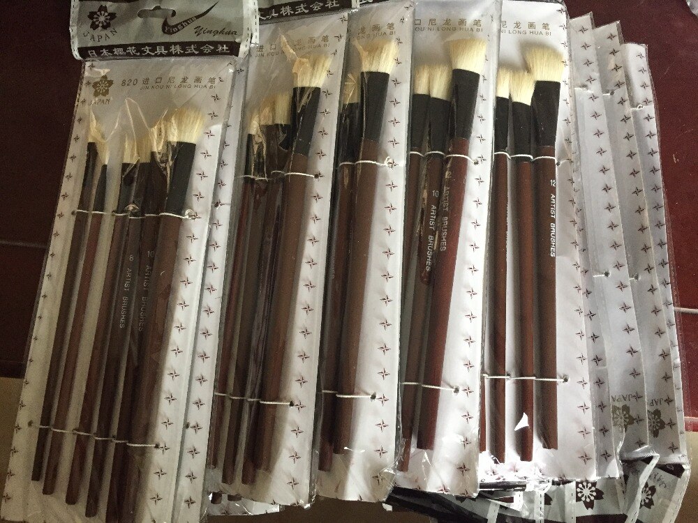 Pinceau en laine pour dorure, outil de dorure pour balayer la feuille, 6 pièces en 6 tailles,
