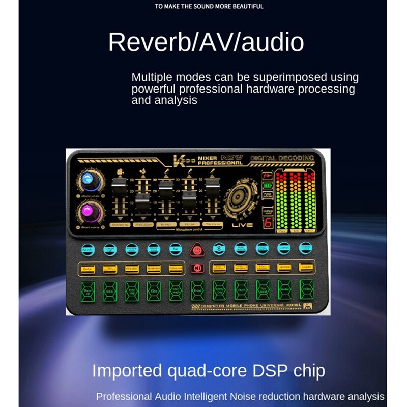 Sk500 mobile phone computer sound card karaoke portable live tikitok voice changer device audio mixer