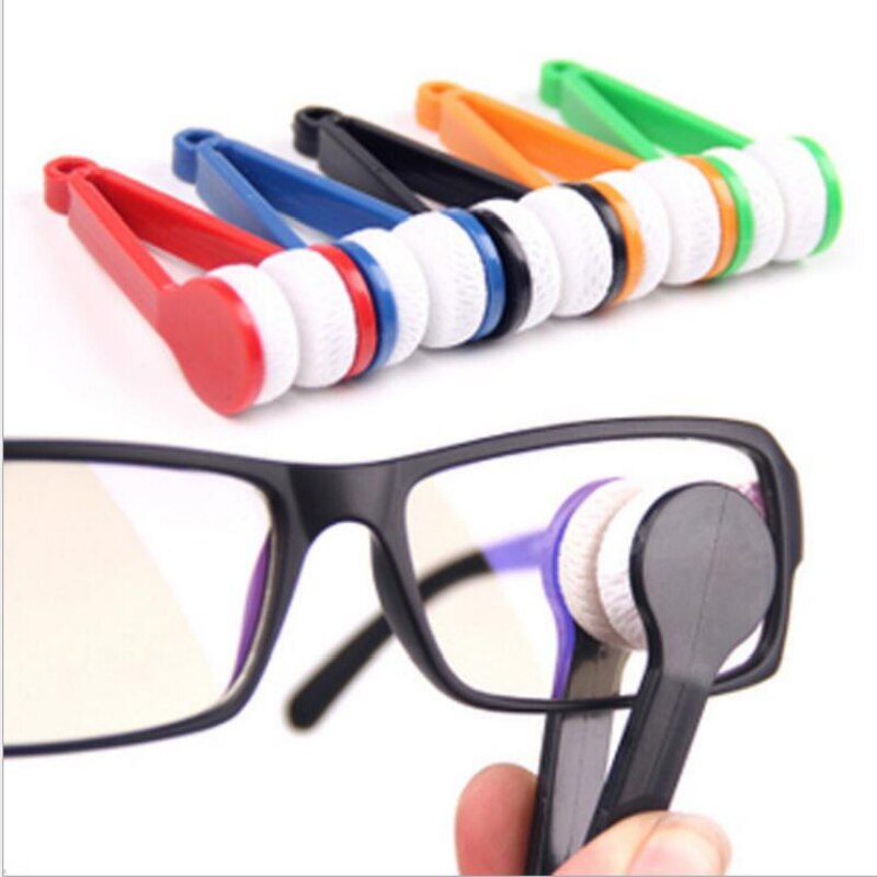 1 stk bærbare multifunktionelle briller rengøring gnid briller solbriller briller mikrofiber renere børster aftørringsværktøj mini