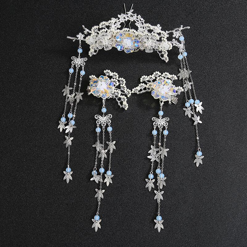 Mano antigüedad paso sacudida disfraz de Bob horquilla clásica china Ropa Accesorios tocado pinza de pelo de horquilla corona conjunto