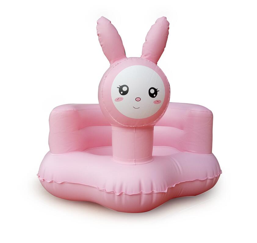 Baby gutt jente oppblåsbar stol støtte sete lære å sitte stol spedbarn spisestue komfort bærbar reise strand badesete: C