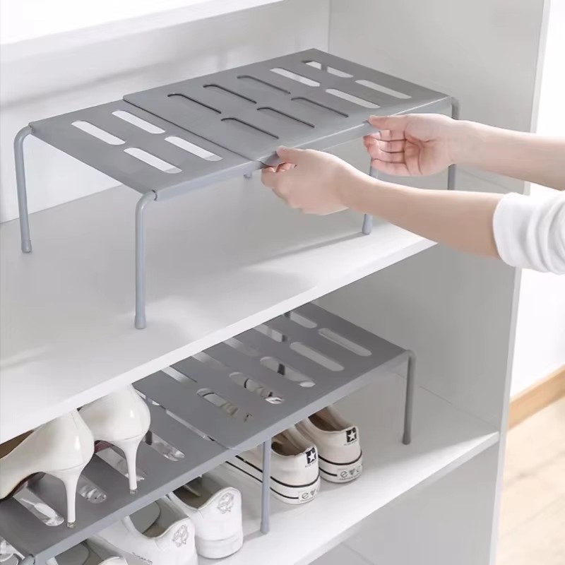ABS Shoe Rack Extensible Storage Shelf Shoe Organizer Holder Under Sink Telescopic Storage Rack Kitchen Cabinet Organizer