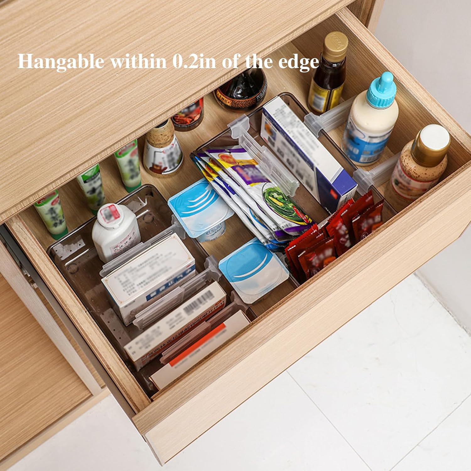 Kühlschranktür-Organizer, Trennblätter, Clips, einziehbarer Kühlschrank-Raum-Allokator für sterben Organisation von Seitennaht, Schrank, Küchenaufbewahrung