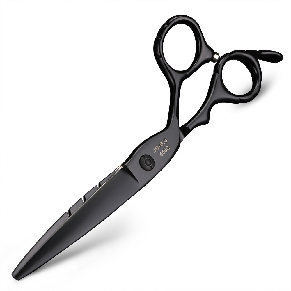 5.5 inch 6 inch JP black hair scissors barber shop thinning scissors and cutting scissors barber Japan 440C scissors