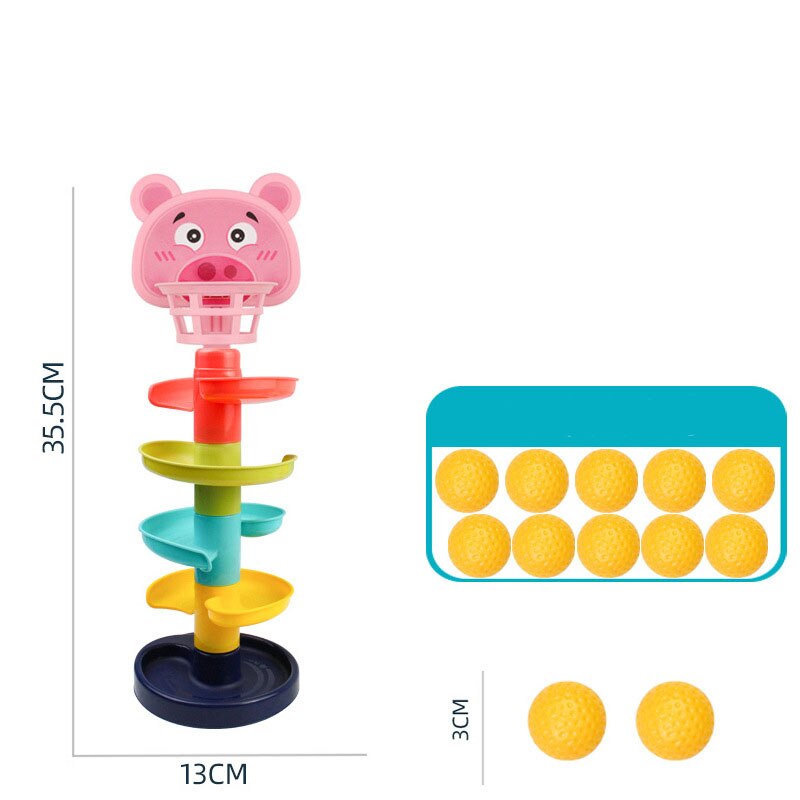 Rolling Ball Pile Tower Puzzle Babys Toys Rattles Spin Track Montessori Educational Newborn Toys For Kids & Hobbies: 06