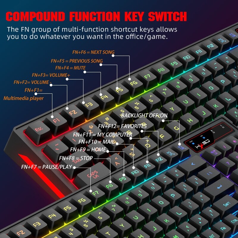 2.4G Wireless Keyboard and Mouse Sets Gaming Keyboard Mouse RGB with Numeric Keypad RGB Backlight