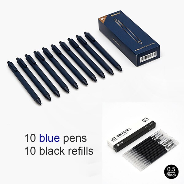 Original Xiaomi Mijia Kaco Pen 0.5mm Gel Pen Signing Pen Core Durable Signing Pen Refill Smooth Writing for School Office: blue add black