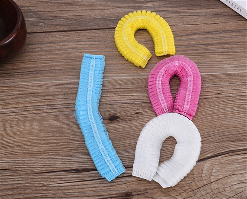 5 pcs Non-woven Double Elastic Disposable Dust Hat Women Men Shower Caps For Spa Hair Cap Salon Bathroom Barbershop Hotel