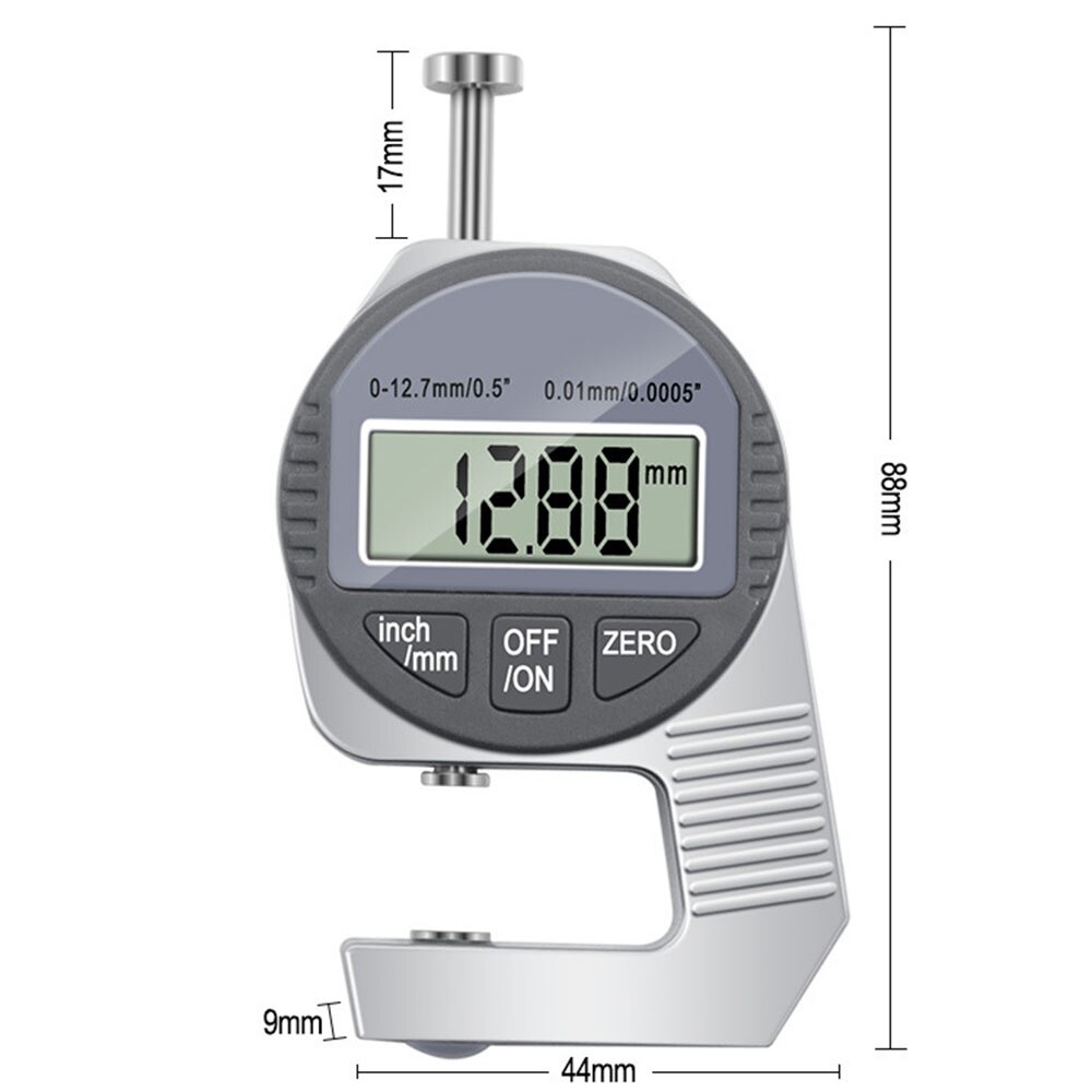 Digitale Diktemeter Inch/Metrische Dikte Meetinstrumenten 0-0.5 Inch/ 0-12.7Mm Mini Digitale micrometer Dikte Meter
