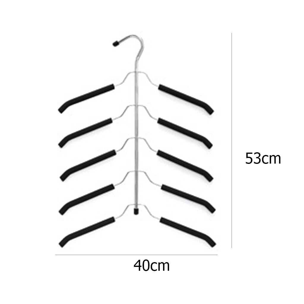 Multi Blouse Shirt Boom Hanger Anti-Slip Roestvrij Stalen Rekken 5 Layer Kleding Opslag Rack Kast Closet Organizer Holder