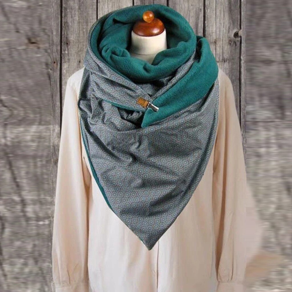 40#Women Warm Scarves Printing Button Soft Wrap Casual Shawls Women Malaysia Cotton Thermal Scarf Chaqueta Pelo: B