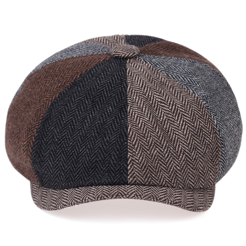 Retro Herringbone Newsboy Caps Men newsboy hat Stitching berets Cap Autumn Winter Men Vintage Painter Octagonal Hats gorras: 4 colors / XL