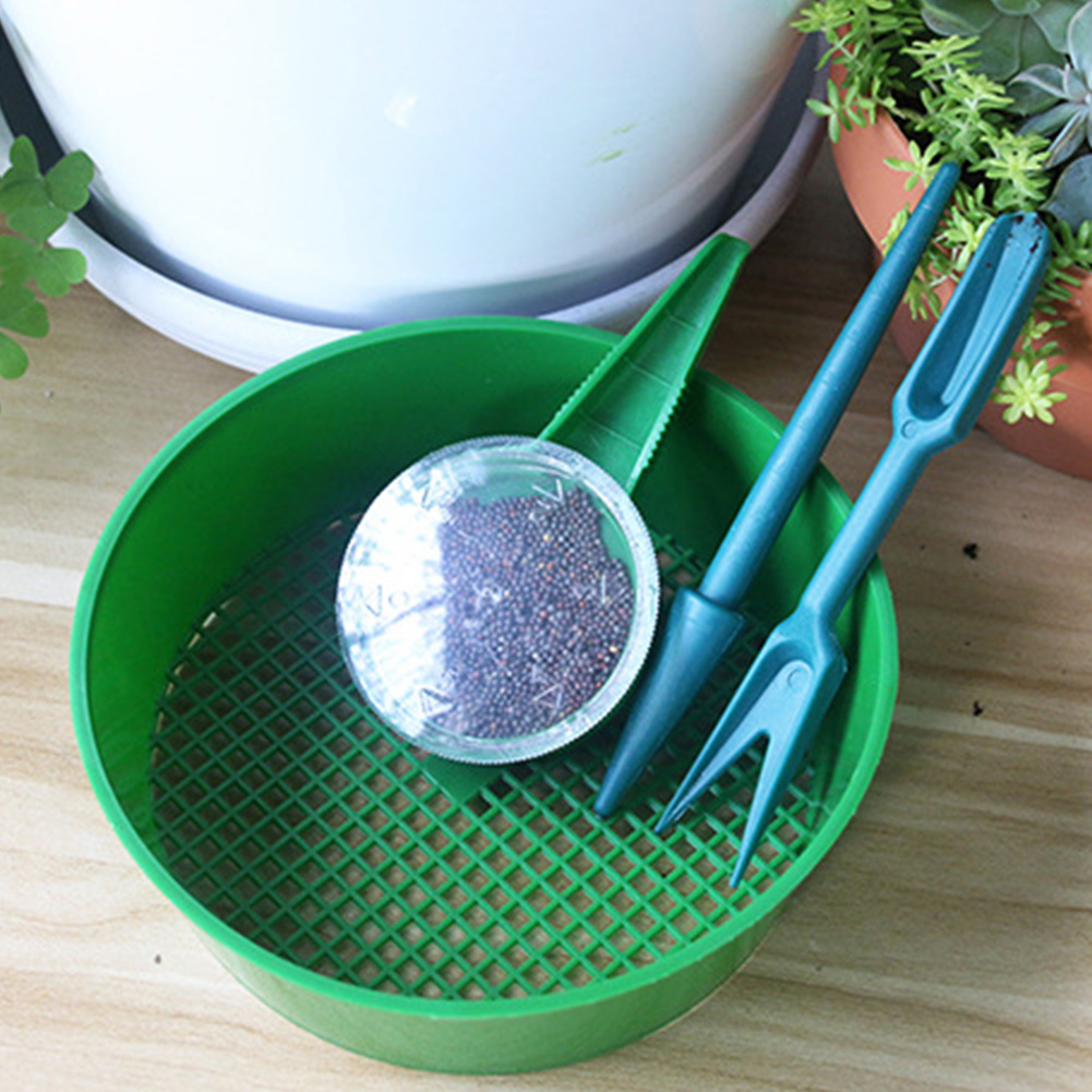 Juego práctico de herramientas para jardinería y transplantador de semillas de perforación para el hogar, colador de invernadero, bonsái, flores vegetales simples, cultivo de plantas