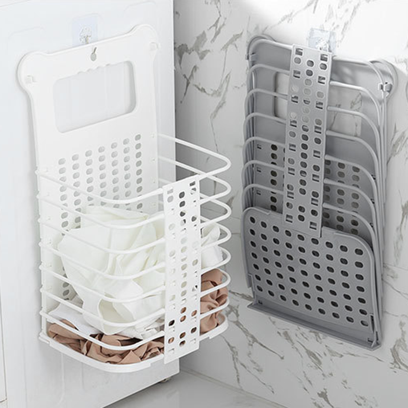 Cesta plegable para colgar la ropa sucia, estante para colgar en la pared, cesta de lavandería, barril de almacenamiento de ropa interior, novedad
