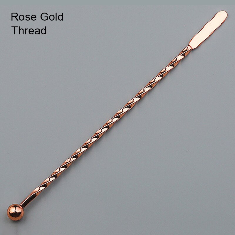 Stainless Steel Beverage Stir Spiral/Straight Cocktail Juice Coffee Bar Bartender Tool: 6