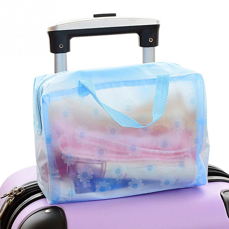 Transparante Waterdichte Make Opbergtas Bloemen Gedrukt Make-Up Tas Travel Organizer Koreaanse Badkamer Wassen Tas Grote