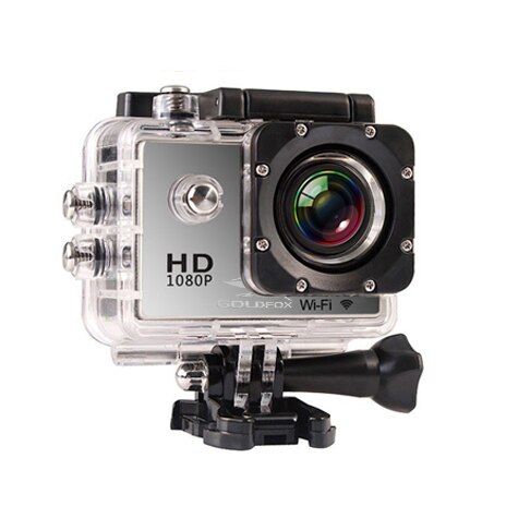 Mini Wifi Actie Camera Duiken 30M Waterdichte 1080P Full Hd Go Onderwater Helm Sport Camera Sport Dv 12MP foto Pixel Camera: Zilver