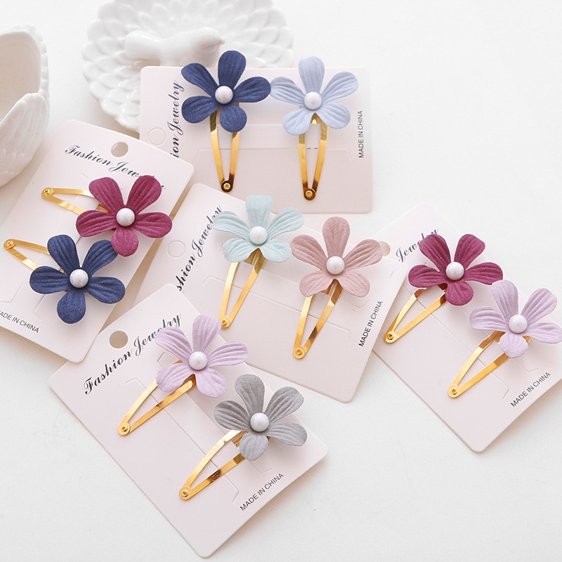 2 stk/ sett barn jenter perle blomst hårklipp jenter barn bb klips til hår hårspenne tegneserie søt hodeplagg