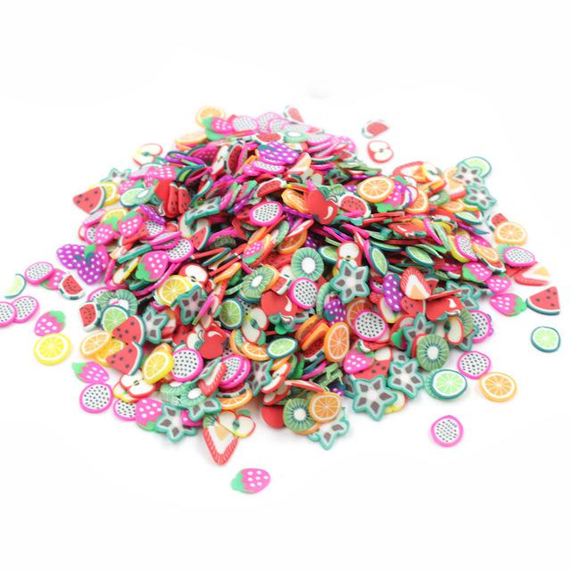 Fimo Foam Beads Polymer Clay Putty Slime Charms Addition Soft Fimo Fruit Slices Lizun Slime Accessories Supplies DIY Nail Mobile