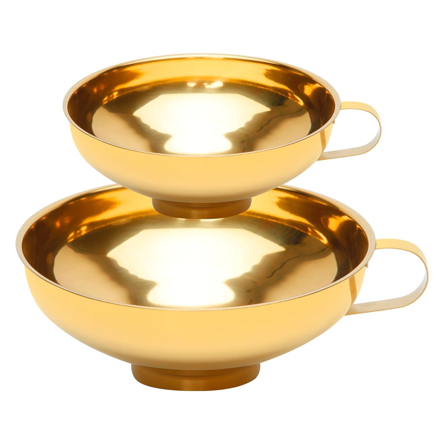 Küche großer Weithals Metall Edelstahl Lebensmittel Trichter Set zum Füllen breiter und normaler Einmach gläser Flaschen, Gold (1 Stück)