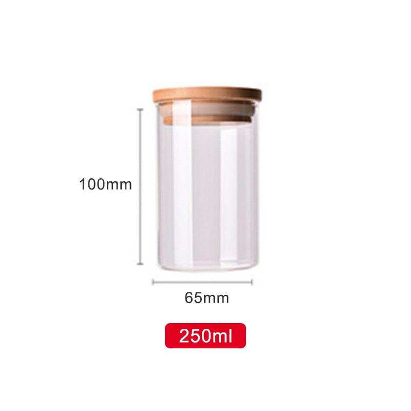Pot à bonbons pour épices verre récipient Transparent bocaux en verre avec couvercles pot à biscuits pots de cuisine et couvercles petite taille: 250ml