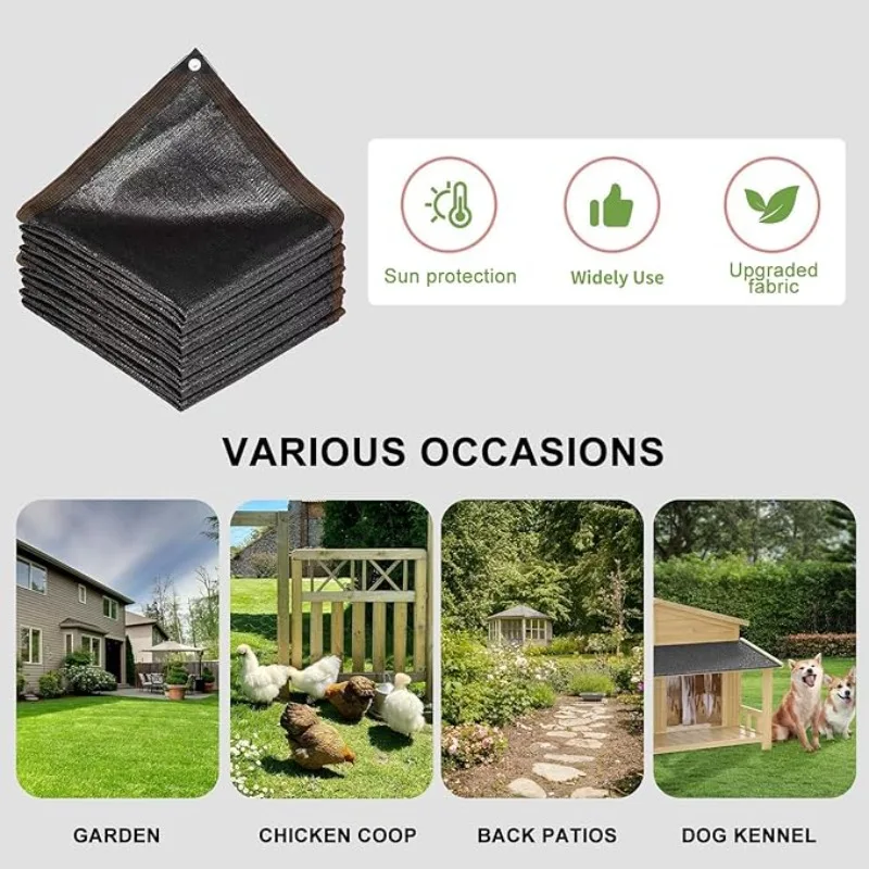 Schattentuch, 90 % Sonnenschutznetz für Höhle Garten, Sonnensegel für Pflanzen, draussen-Sonnennetzabdeckung, Sonnenschutztücher für Zwinger und Huhn