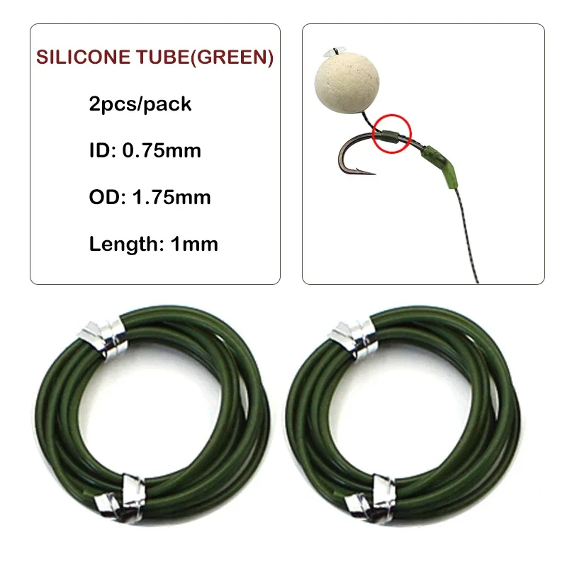 30pcs Carp Fishing Hook Kickers D Rig Kicker Aligners Hooks Sleeves Rigs All Colors Accessories End Terminal Tackle: green