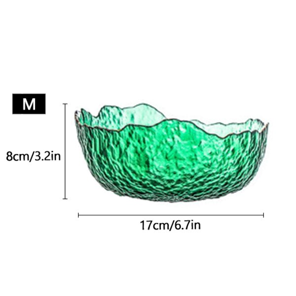 Glass Salad Bowl Tableware Fruit Vegetables Bowl Irregular Shape Phnom Penh Glass Bowl Kitchen Dinnerware: 11