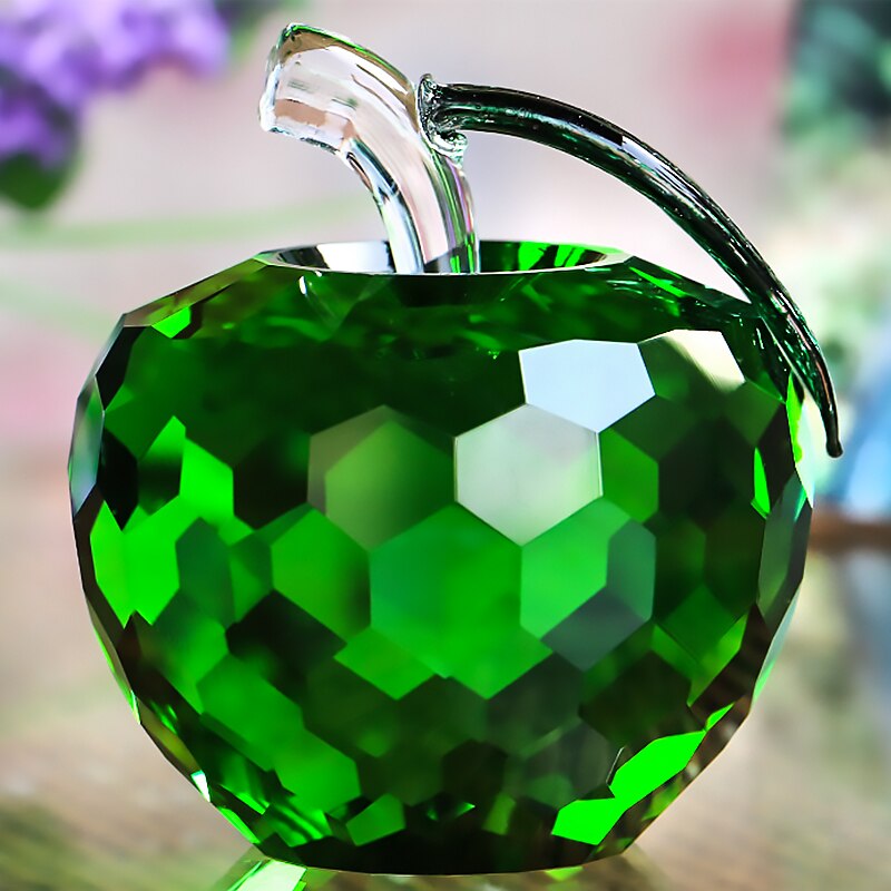 Fantastisk kærlighed hule glas æble fyld med farver krystal rhinestone figurer boligindretning tilbehør juleaften: Grøn