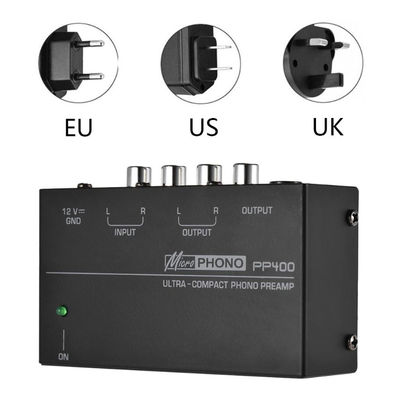 Eu/Uk/Us Plug Ultra-Compact Phono Voorversterker Voorversterker Met Rca 1/4 Inch Trs Interfaces Preamplificador Phono voorversterker