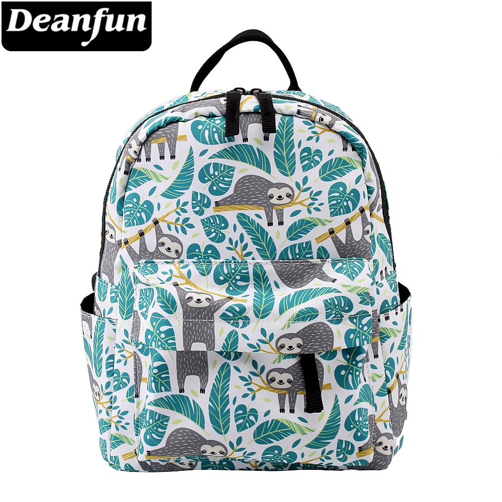 Deanfun mini ryggsekker for jenter 3d utskrift sloth swanky turtle leaf school skulderveske tenåringer mnsb -6