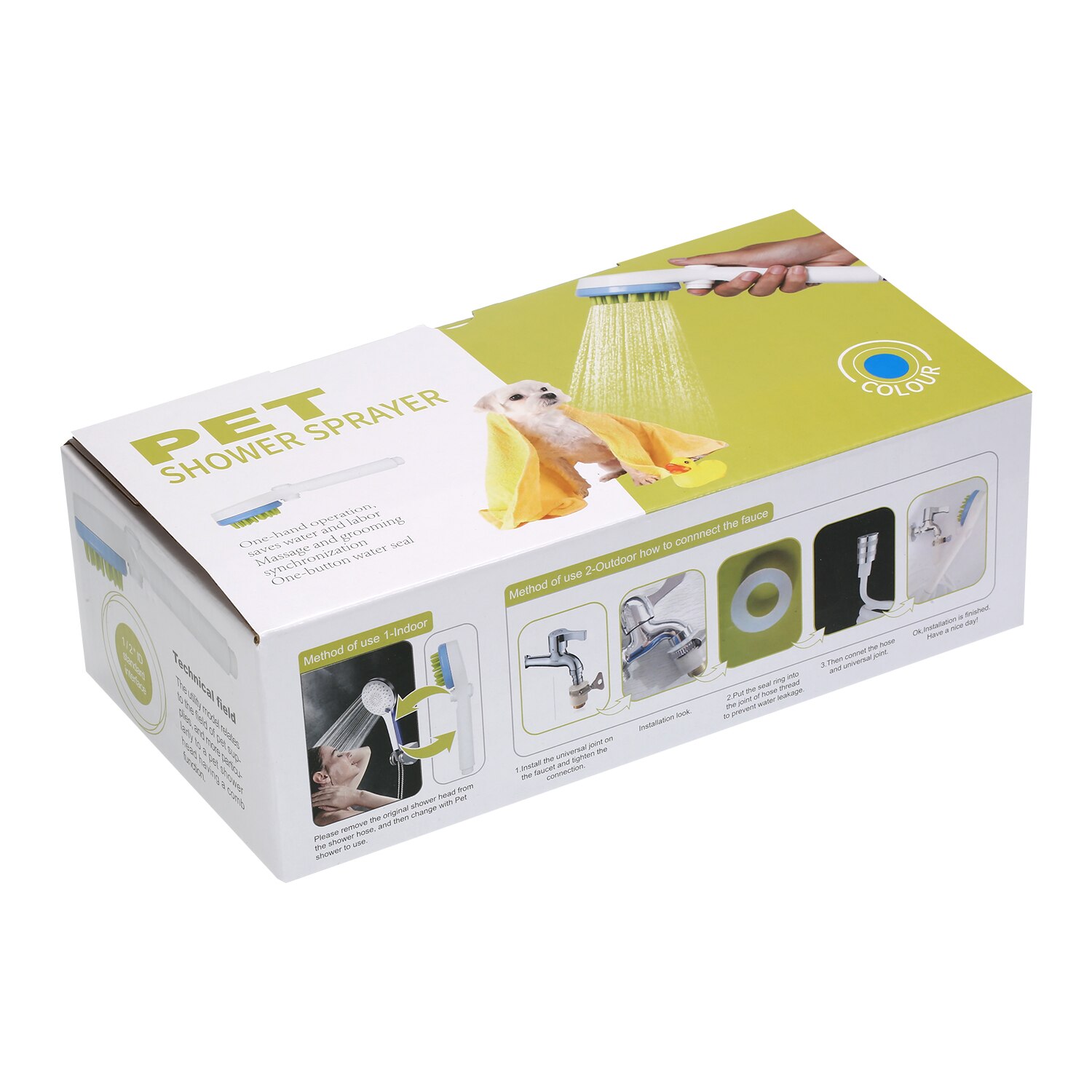 Brosse d'arrosage d'eau pour animaux de compagnie de pulvérisateur de douche de peignage de chien pour des chiens chats épurateur de bain pommeau de douche de toilettage tenu dans la main avec le tuyau de 2M