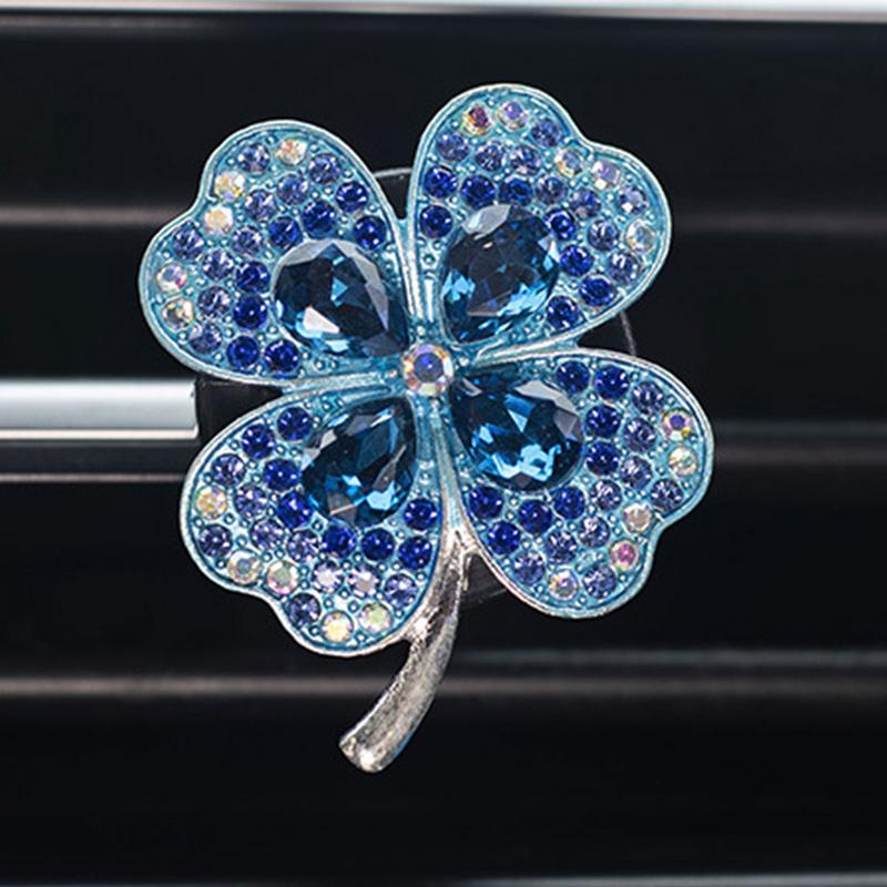 Car Vent Clips Alloy Four Leaf Clover Alloy Car Air Freshener Fragrance Decor Multifunctional Rotatable Car Interior Accessories