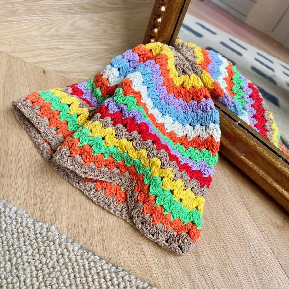 Bandeau Triangle rétro en tricot pour femmes, doux et coloré, marguerite, tournesol, Crochet, Bandana, bijoux, accessoires pour cheveux, 2022: D