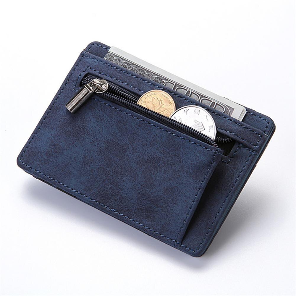Magia Caso Do Cartão Titular do Cartão de Homens de Negócios Carteira De Couro Artificial Homens Bolsa Ocasional Carteira Zíper Da Bolsa Da Moeda do Bolso de Viagens