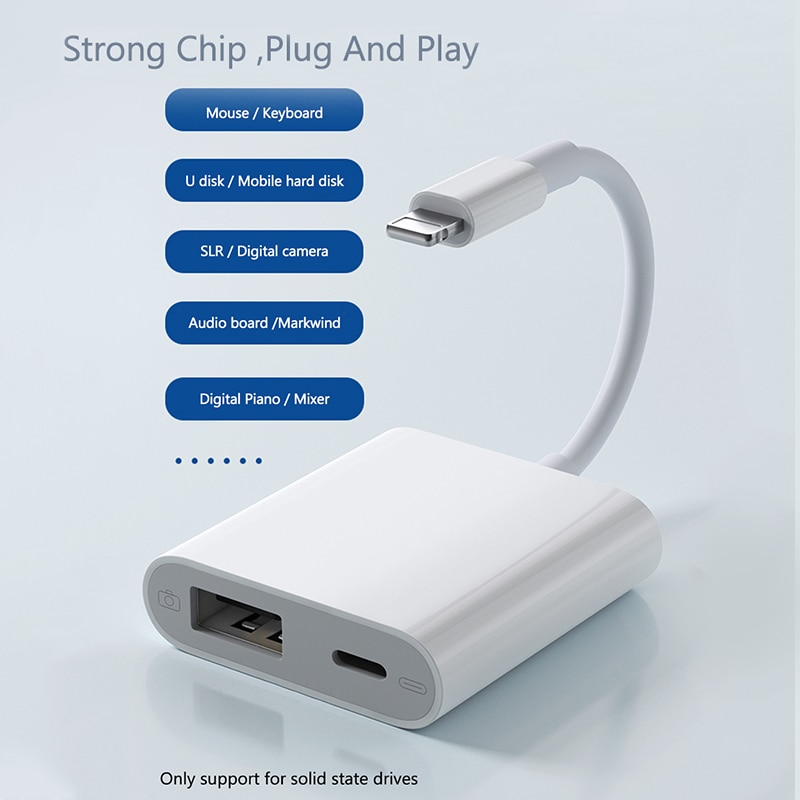 OTG Digitale Adapter voor Lightning naar USB 3 Camera Adapter OTG Kabel Data Converter voor iPhone iPad voor Apple ios 13