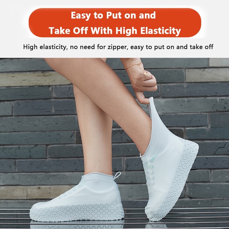 1Pc S/M/L Reusable Silicone Shoe Cover Waterproof Rain Shoes Covers Outdoor Camping Slip-resistant Rubber Rain Boot Overshoes