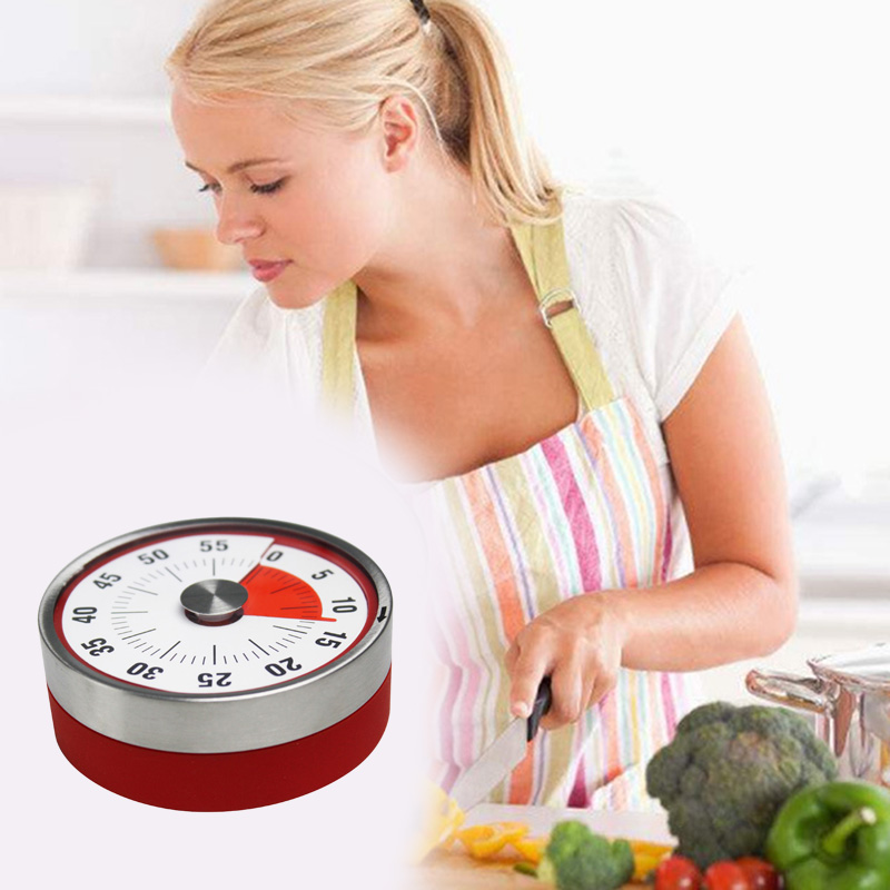 Kookwekker Magnetische Mechanische Koken Alarm Teller Klok Staal Handmatige Countdown Bakken Herinnering Lbshipping