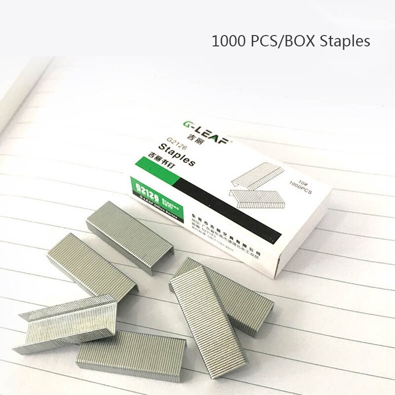 Metal stapler Durable paper bind machine School&office supplies 1000 PCS/Box staples (1cm size): Staples 1 box